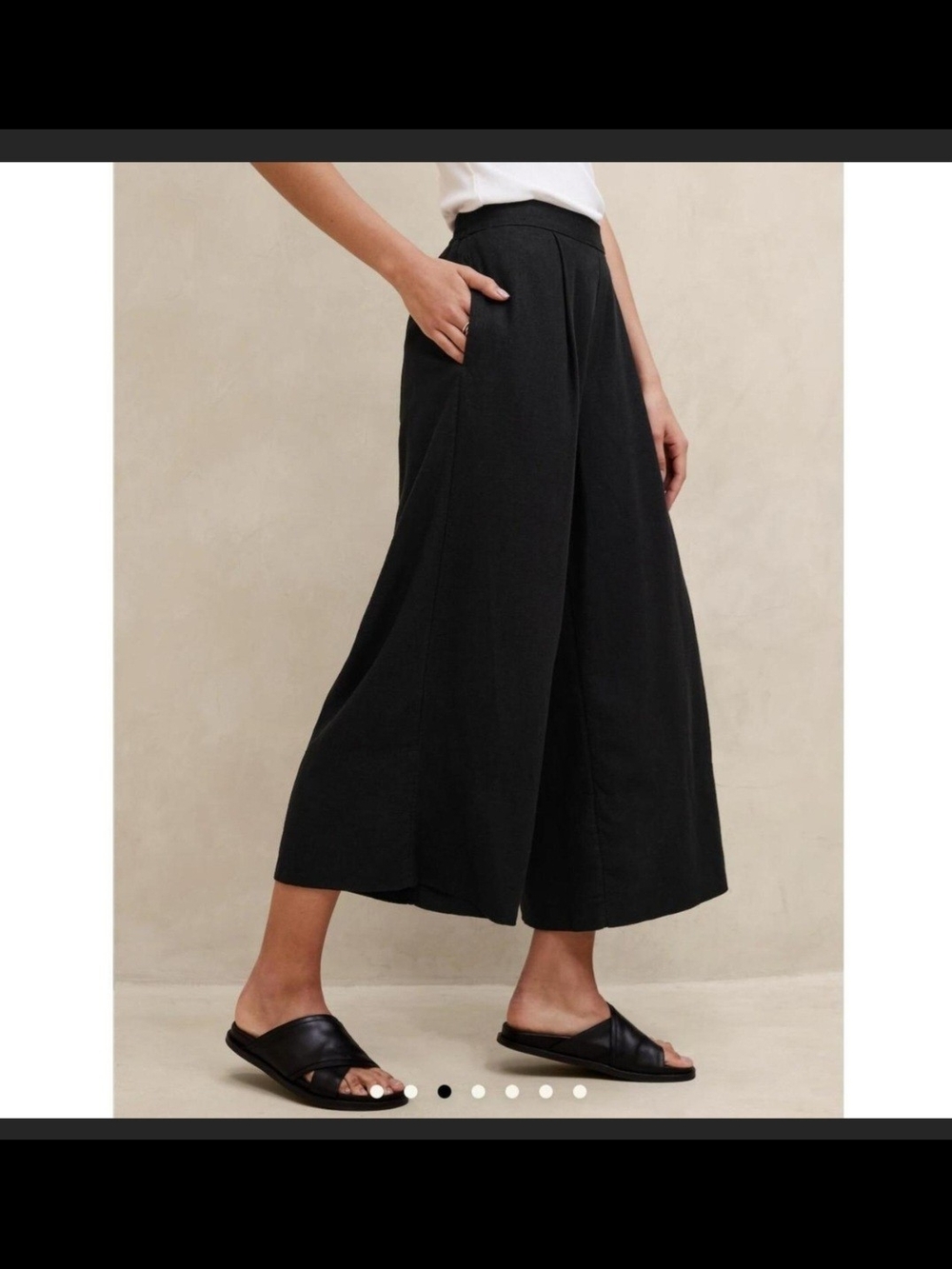 Banana republic Black Wide-Leg Cropped Pants